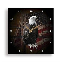 3dRose DPP_11602_3 Bald Eagle with American Flag