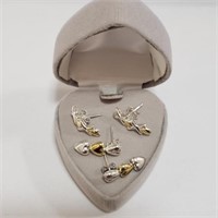 2 Sets of Silver Earrings - 3gr Weight, Value $100