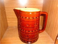 Brown Pitcher with Green Inside, Cookie Jar,
