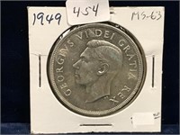 1947 Can Silver Dollar  MS63