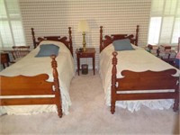 Matching Twin Beds - Walnut Finish