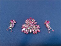 Sherman Brooch & Earrings - Signed