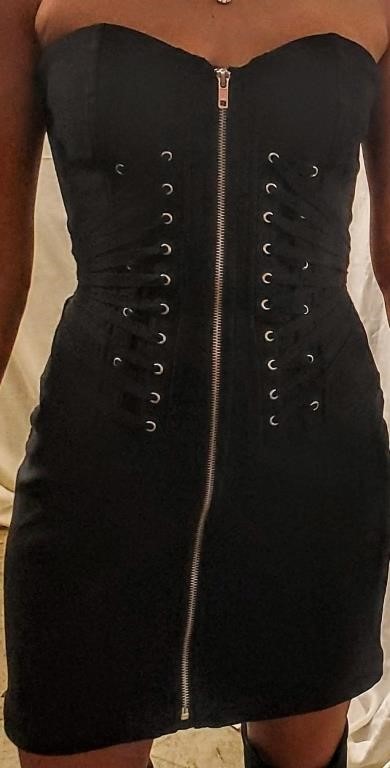 Black Zip Front Dress