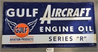 "Gulf Aircraft Engine Oil" Embossed Metal Sign