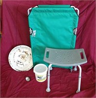 Cot, shower chair, all weather bait chunk poison