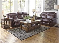 Ashley u744 LEATHER Reclining Sofa & Love Seat