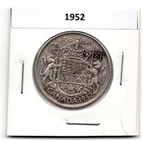 1952 Canada 50 Cent Silver Coin