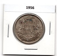 1956 Canada 50 Cent Silver Coin
