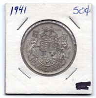 1941 Canada 50 Cent Silver Coin