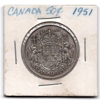 1951 Canada 50 Cent Silver Coin