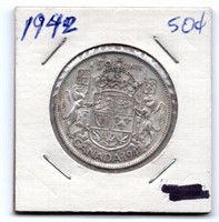 1942 Canada 50 Cent Silver Coin