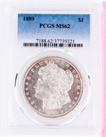 Coin 1889 Morgan Silver Dollar PCGS MS62 (DMPL)