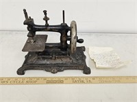 Antique Hand Crank Cast Iron Sewing Machine- No