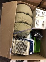 MISC BOX--SLEEPING BAG, HEATER, COFFEEMAKER, ETC