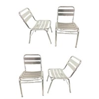 (4) BFM Seating Key West Aluminum Patio Chairs