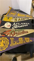 Sports pennants - Notre Dame, New Orleans Saints,