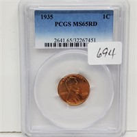 PCGS 1935 MS65RD Lincoln Wheat Penny