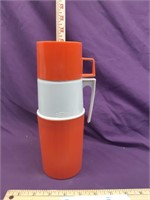 Vintage Orange and White Thermos #P-15