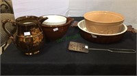 Ceramics lot, cookware, microwave dish, 9 inch