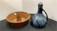 Mixed lot - including a clay pottery bundt pan