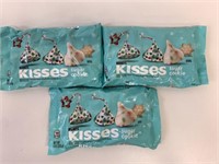 3x Bags Hershey's Kisses White Chocolate Sugar