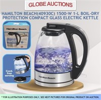LOOKS NEW HB (1500-W) 1-L GLASS ELECTRIC KETTLE