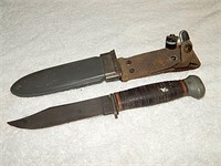 Vintage US Navy Mark I Fighting Deck Knife &Sheath