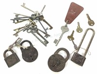 Vintage Keys, Locks, Skeleton Keys, Emerald