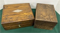 2 Oak Dovetailed Boxes