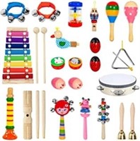 Toddler Musical Instruments, 28PCS 17 Types Wooden