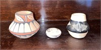Pueblo American Indian Pottery Etched Vessels-3