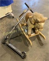 Childs Rocking Horse and Razor Skooter
