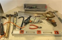 Assorted Tools 
Level, Drill, Hammer, Hand Planer
