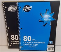 2 Pack Hilroy Subject NoteBook 80 Pages Each