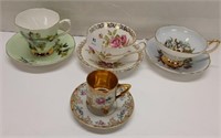 CUPS & SAUCERS - ROYAL GRAFTON / COLLINGWOODS