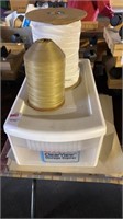 Plastic storage, large spool of thread, large