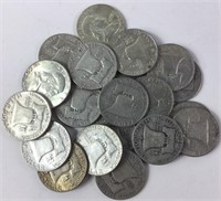 Roll of 20 $10 Face Value 90% Silver Franklin Half