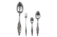 WHITING LILY OF THE VALLEY  SILVER FLATWARE, 593g