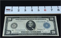 1914 $20.00 Blue Seal Federal Reserve Note