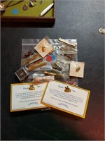 Collection of snap on &camel tie tack and clips
