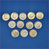 TWELVE 1960-1969 KENNEDY 60/40 HALF DOLLARS