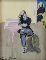 British Expressionist Gouache Signed Francis Bacon
