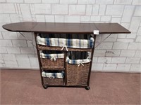 Wood shelf/iron board with folding sides & storage