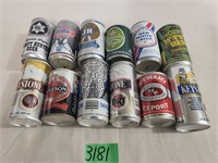 12 Beer Cans -- Aluminum and Steel