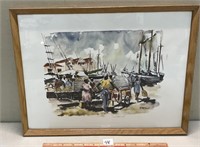 NICE SEASIDE SIGNED FRAMED PRINT