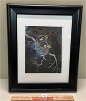 NICELY FRAMED PASTEL SIGNED WALL HANGING