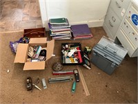 Office supplies, pens, staples, all notebooks