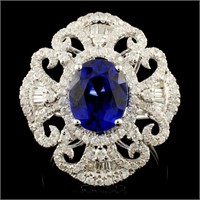 14K Gold 3.68ct Sapphire & 1.15ctw Diamond Ring