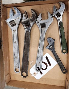(5) Assorted Adjustable Wrenches