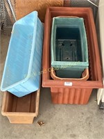 Six Assorted Plastic Planter Boxes